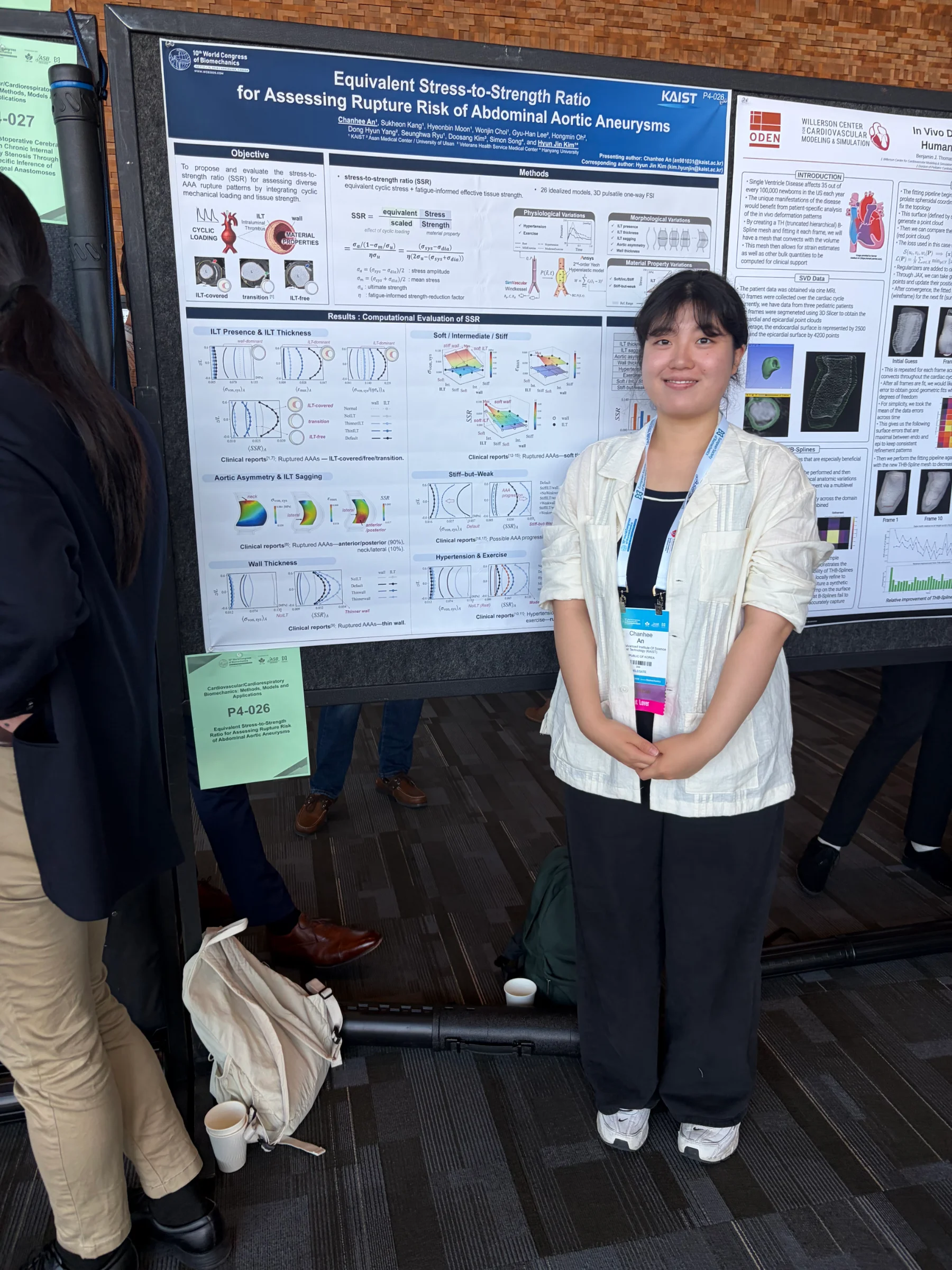 Youngjae Choi, Seoyeon Kim, Chanhee An, and Wonjin Choi presented their research at the World Congress of Biomechanics in Vancouver, Canada. (photograph 1 of 5)